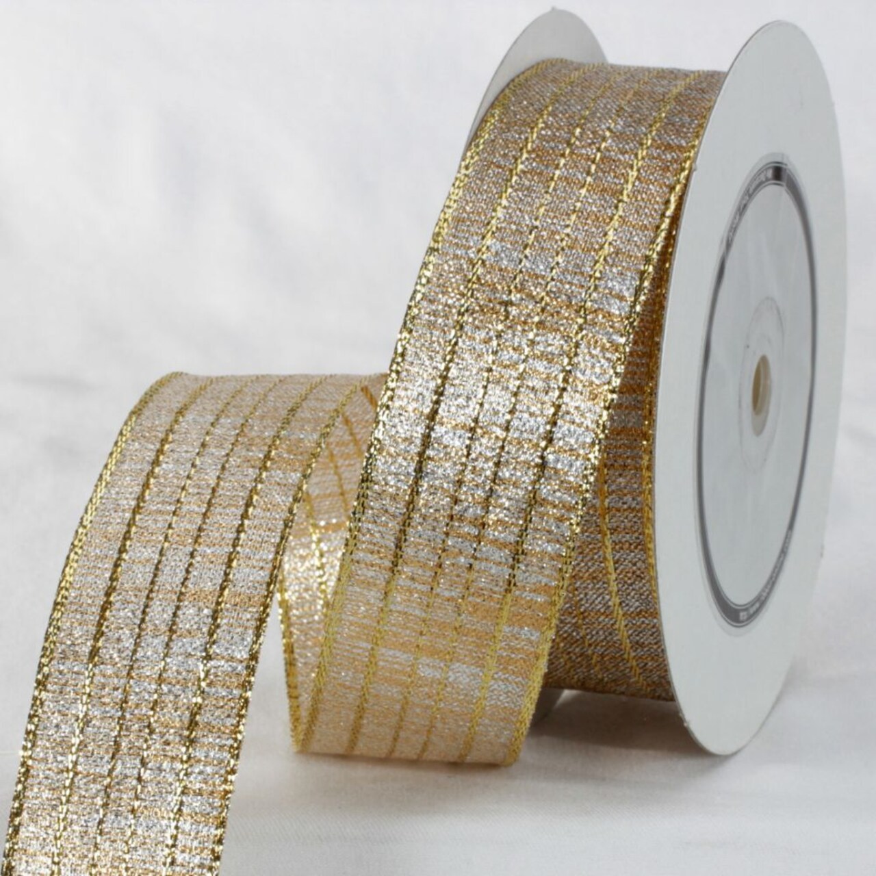 The Ribbon People Gold and Silver Colored Metallic Finish Ribbon 1.5" x 27 Yards